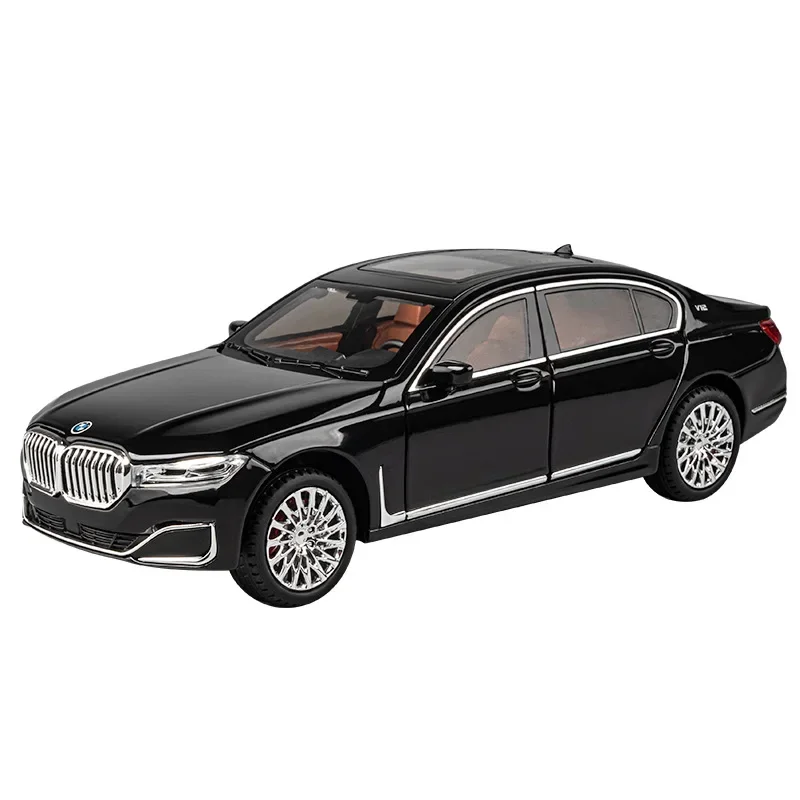 1:24 Bmw 760li Hoge Simulatie Diecast Metalen Legering Model Auto Geluid Licht Terugtrekken Collectie Kinderen Speelgoed Geschenken A616