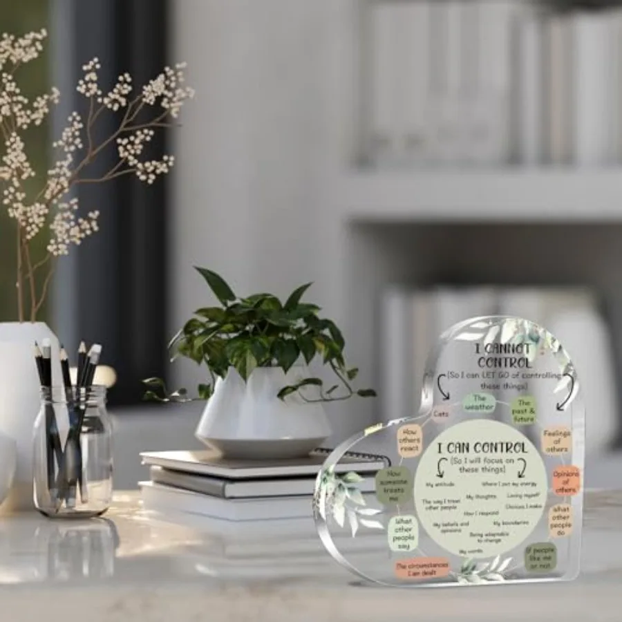 أشياء الصحة العقلية يمكنني التحكم في هدايا الديكور لديكور اليقظة الذهنية لمكتب العلاج هدايا القلب من الأكريليك علم النفس Art De