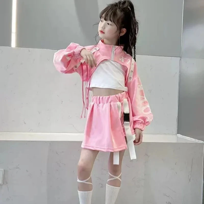 Girls HipHop Street Jazz Dance Costumes | Fashion Runway Model Stage Outfits | Kids Professional Performance Wear for Dance