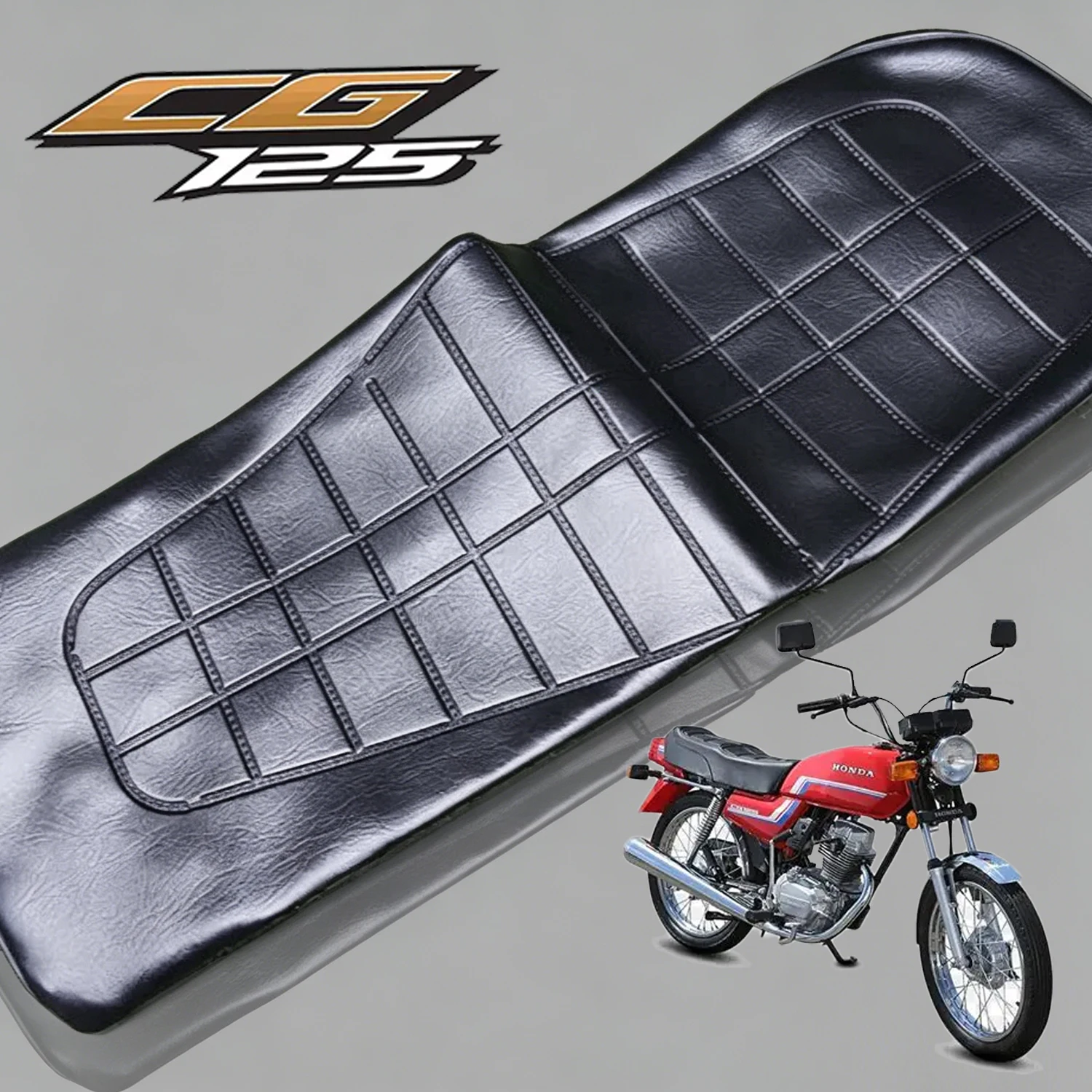 Motorcycle Cushion Cover for Honda CG125 CG King Sunscreen Waterproof Cushion Leather Seat Leather Cover Seat Extras Thick