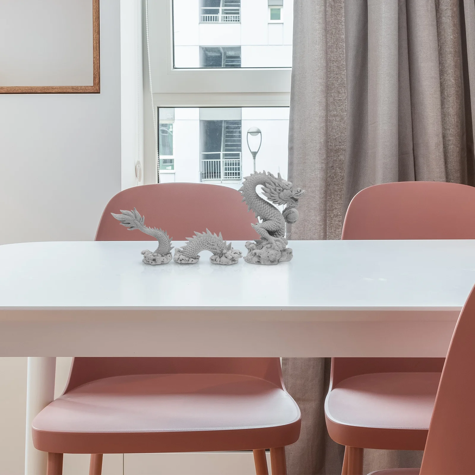 

1Set Exquisite Chinese Dragon Statue Home Office Garden Decor Handcrafted Ornament Aquarium Outdoor Dragon Statue