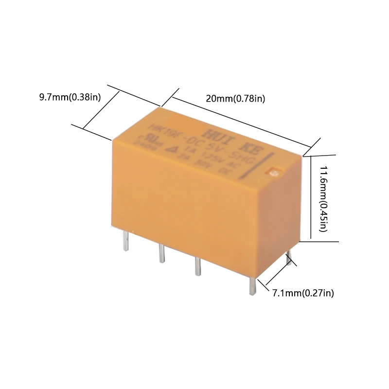 【5PCS】DC 3V 5V 9V 12V 8 Foot 2A 2 Open 2 Closed Relay Communication Signal Relay