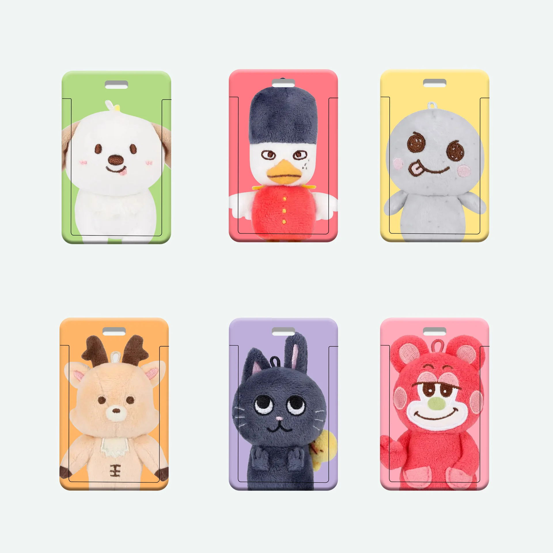 

RIIZE Cute Card Holder White Leather Rope Pendant Shotaro Eunseok Sohee Wonbin Animals Print Idol Photocards Bus ID Cards Sleeve