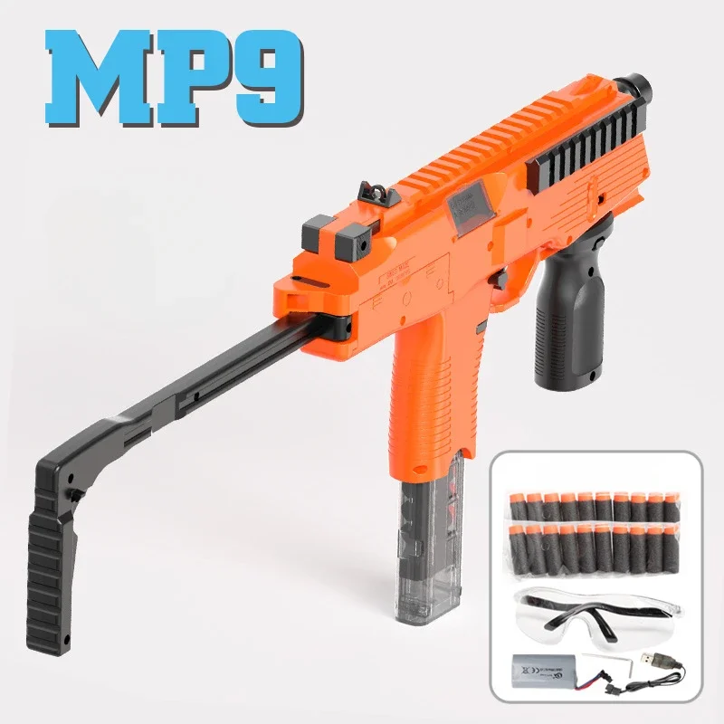 MP9 Speelgoedpistool Elektrisch schuim Dart Blaster Gun Soft Bullet Machinepistolen Automatische Armas voor volwassenen Jongens Kinderen Buitenspellen