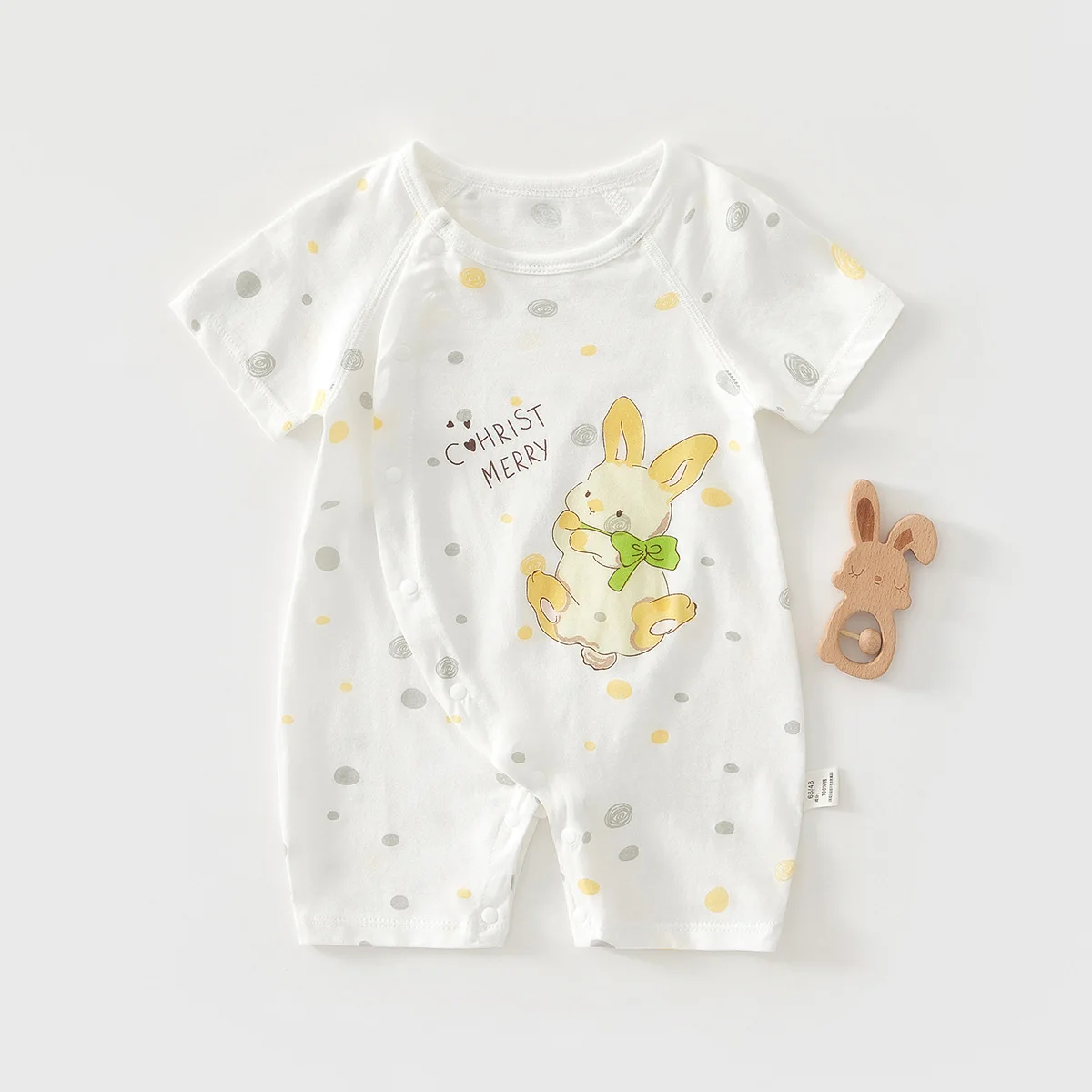 بدلة أطفال صيفية بأكمام قصيرة من AYNIGIELL ملابس أطفال رفيعة للخروج من Ha Yi ملابس أطفال حديثي الولادة بدون عظم 0-18 متر ثوب فضفاض للأطفال