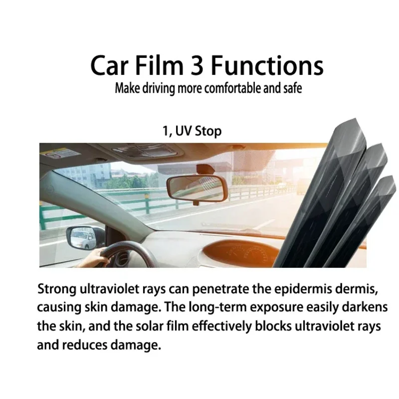 أسود متعدد الحجم ذاتية اللصق نافذة السيارة فيلم لفة الخصوصية الأشعة فوق البنفسجية حامي الشمس الظل الزجاج تينت للاستخدام المنزلي السيارات