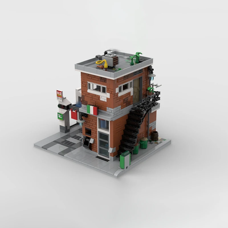 1109 piezas, superventas, modelo de escena urbana de lavado de coches MOC, bloques de construcción modulares, juguetes de exhibición de montaje para niños, regalo sorpresa para Festival