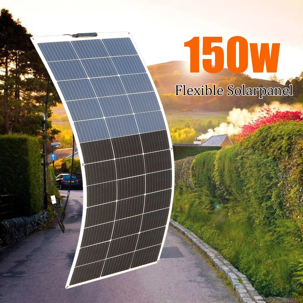 12v Solarpanel flexibel 150w 95w 80w 12v Batterieladegerät monokristallin wasserdicht Wohnmobil RV Boot Haus Balkon wasserdicht EU Lager DHL Versand