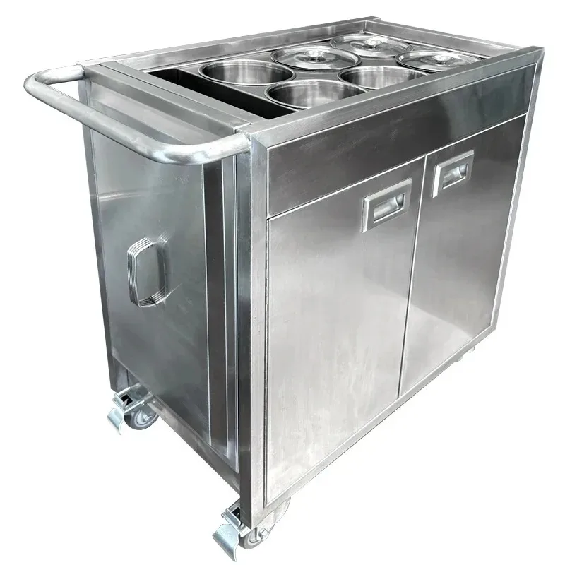 Stainless steel seasoning truck Kitchen trolley Commercial dining car Hotel seasoning table Cabinet mobile