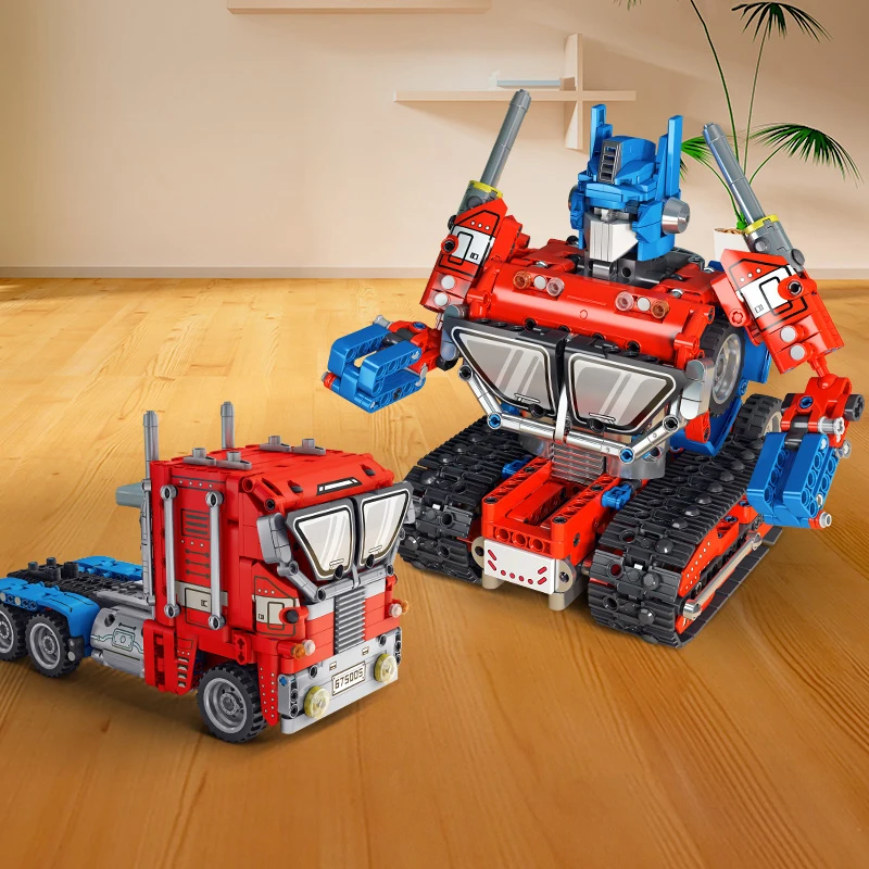 2 in 1 città tecnica RC auto robot escavatore auto da corsa blocchi di costruzione telecomando camion a lungo naso mattoni giocattoli regalo per ragazzo