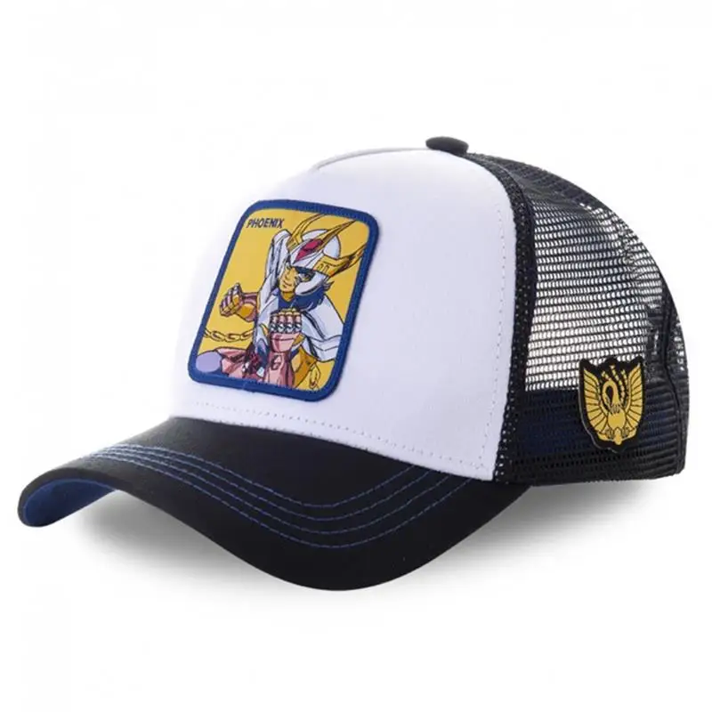 Boné de beisebol de algodão masculino e feminino, Anime Saint Seiya Phoenix, Ikki Cosplay, Esporte de Lazer, Trucker Hip Hop, Mesh Hat, Presentes de Natal