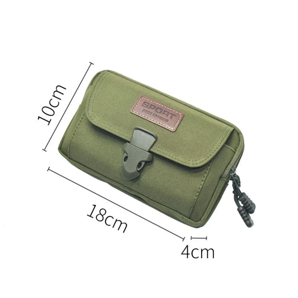 Oxford Fabric Casual Cell Phone Purse Horizontal/Vertical Waist Bag Multi-function Belt Pouch Khaki/black/green Multi-function