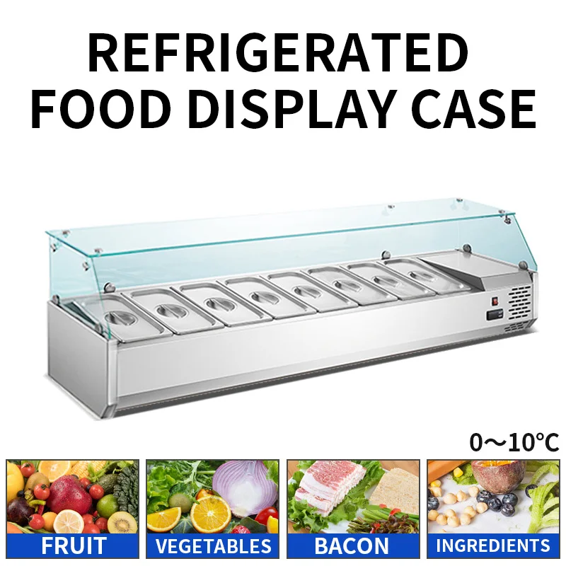 Refrigerated Display Cases, Countertop Salad Cases, Pizza Refrigerators, Portioned Seasoning Trays, Commercial-Grade(Customized)