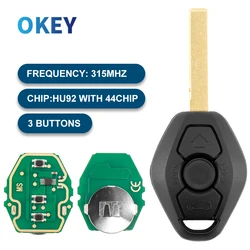 Okey Remote Car Key ID44 PCF7935 Chip For  BMW EWS System 1 3 5 7 Series 315/433 Mhz Auto Smart Remote Control Key