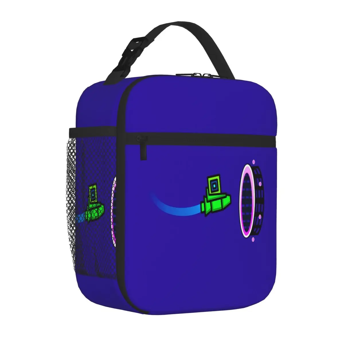 Hot Sale Geometry Dash Preppy Thermal Lunch Bag Garden Party Adjustable Strap Lunch Bag
