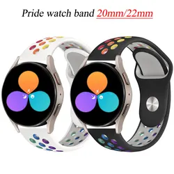 20mm Pride watch band for Samsung Galaxy 5 6/pro/4/classic/Active 2/Gear s3 Sport Air-hole 22mm bracelet Huawei GT/2/3/Pro strap