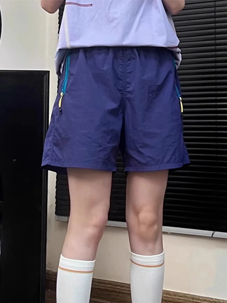 Ropa de trabajo Spor Qui-Dry para mujer, pantalones deportivos morados, bádminton al aire libre, pantalones informales duraderos de cinco cuartos de longitud