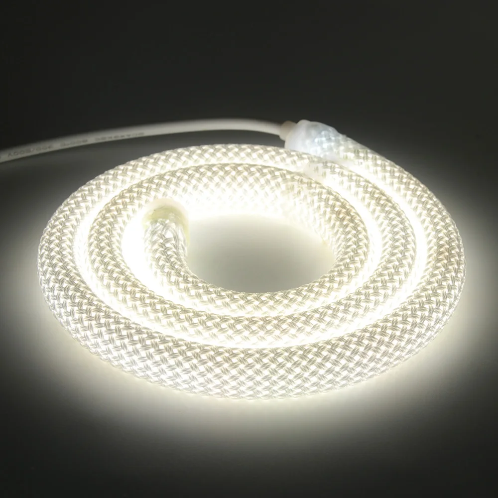 Coiled cool white neon rope light