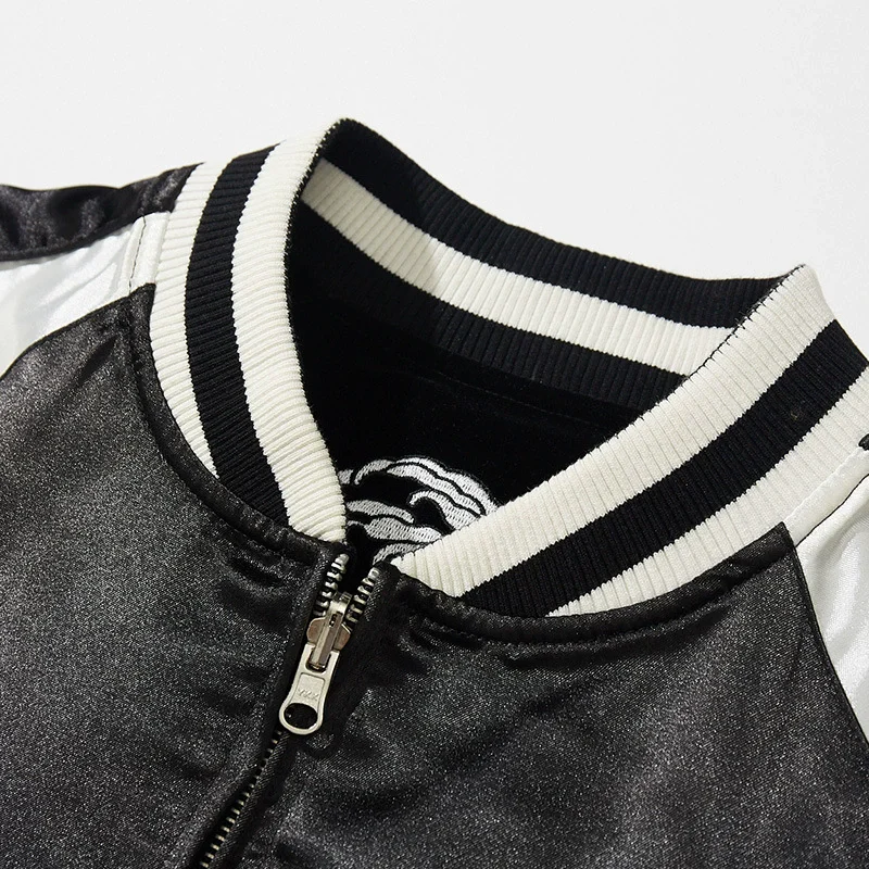 سترة بيسبول مطرزة على شكل سمكة كوي للرجال لربيع وخريف ملابس خروج يابانية Sukajan سترات تذكارية للجنسين معاطف اسكواش #4