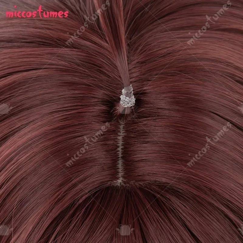 CyMICCOSTUMES Peruca feminina Ayase Cosplay curta peruca marrom avermelhada