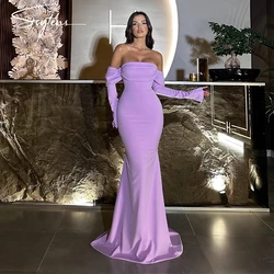 Light Purple Long Formal Evening Dress Lady Arabic Lavender Formal Occasion Customized Party Gown Mermaid فساتين للحفلات الراقصة