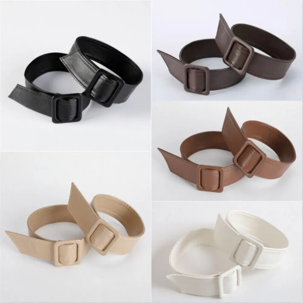 جديد استبدال الجلود الكفة العصابات قابل للتعديل دائم قابل للتعديل كم الأربطة فو معطف جلد كم أبازيم معطف #2