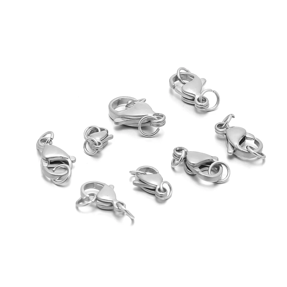 25Pcs Stainless Steel Jump Rings Hooks Lobster Clasps Connector Clasps for DIY Jewelry Making Bracelet Necklace In Bulk