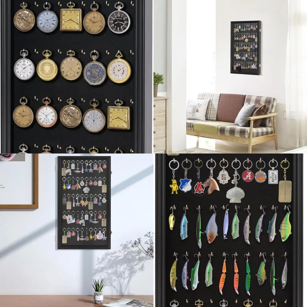 Mahagoni-Schlüsselanhänger und Angelköder-Vitrine für die Küche zu Hause, ideal für Taschenuhren und Sammlungen