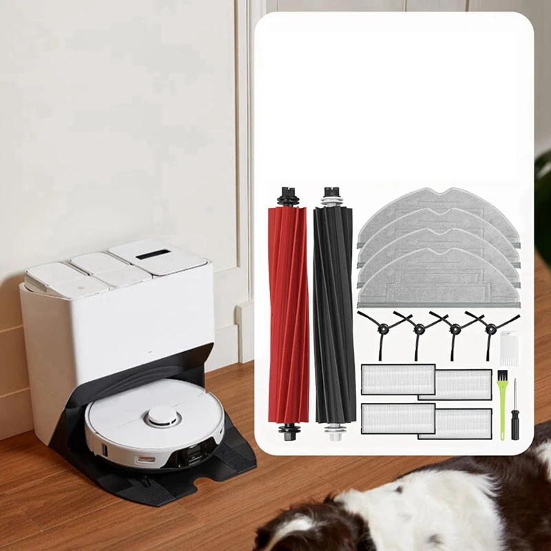 2025-2X For Roborock S8 Pro Ultra Robot Vacuum Dual Main Brush Side Brush Hepa Filter Mop Cloths Spare Parts