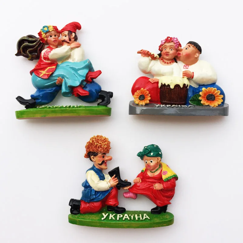 Ukraine Amorous Feelings 3D Fridge Magnets Tourist Souvenirs Crafts Refrigerator magnet Decoration Articles Handicraft