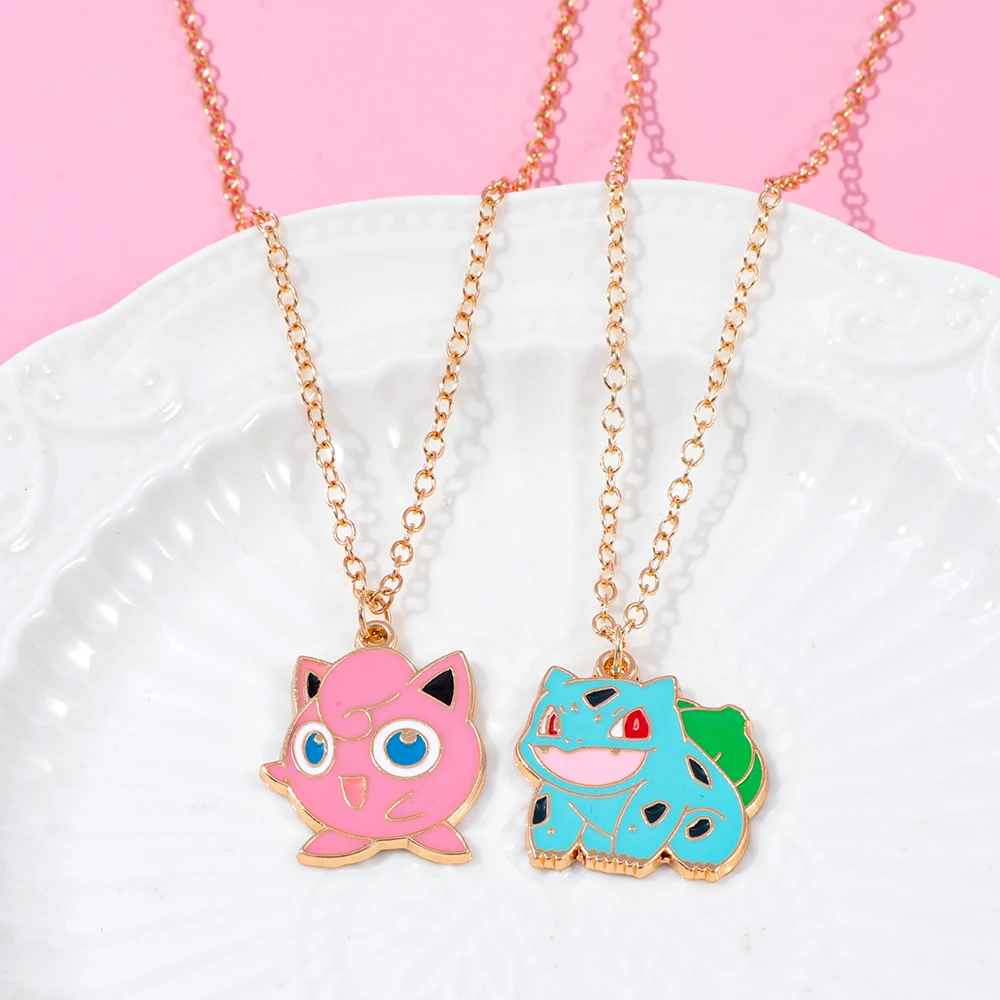 Niedliche Modische Anime-Charakter-Halskette - Cartoon Bulbasaur Jigglypuff Anhänger für Jungen & Mädchen Geburtstagsüberraschungsgeschenk – Detail 5