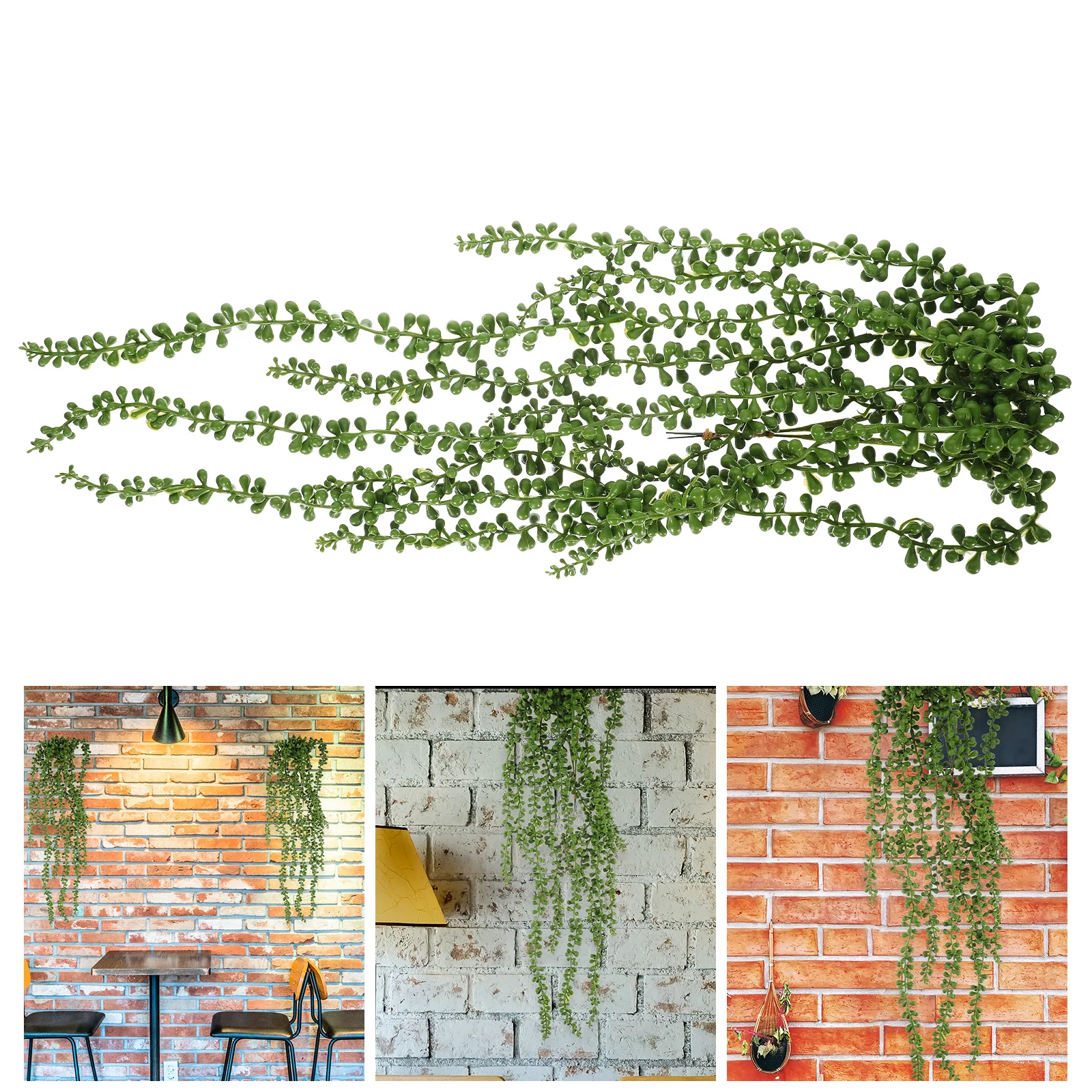 

3pcs Artificial of Pearls Fake Hanging Plants Fake Flowers Realistic Plastic Hanging Plants for Home Wedding Decor