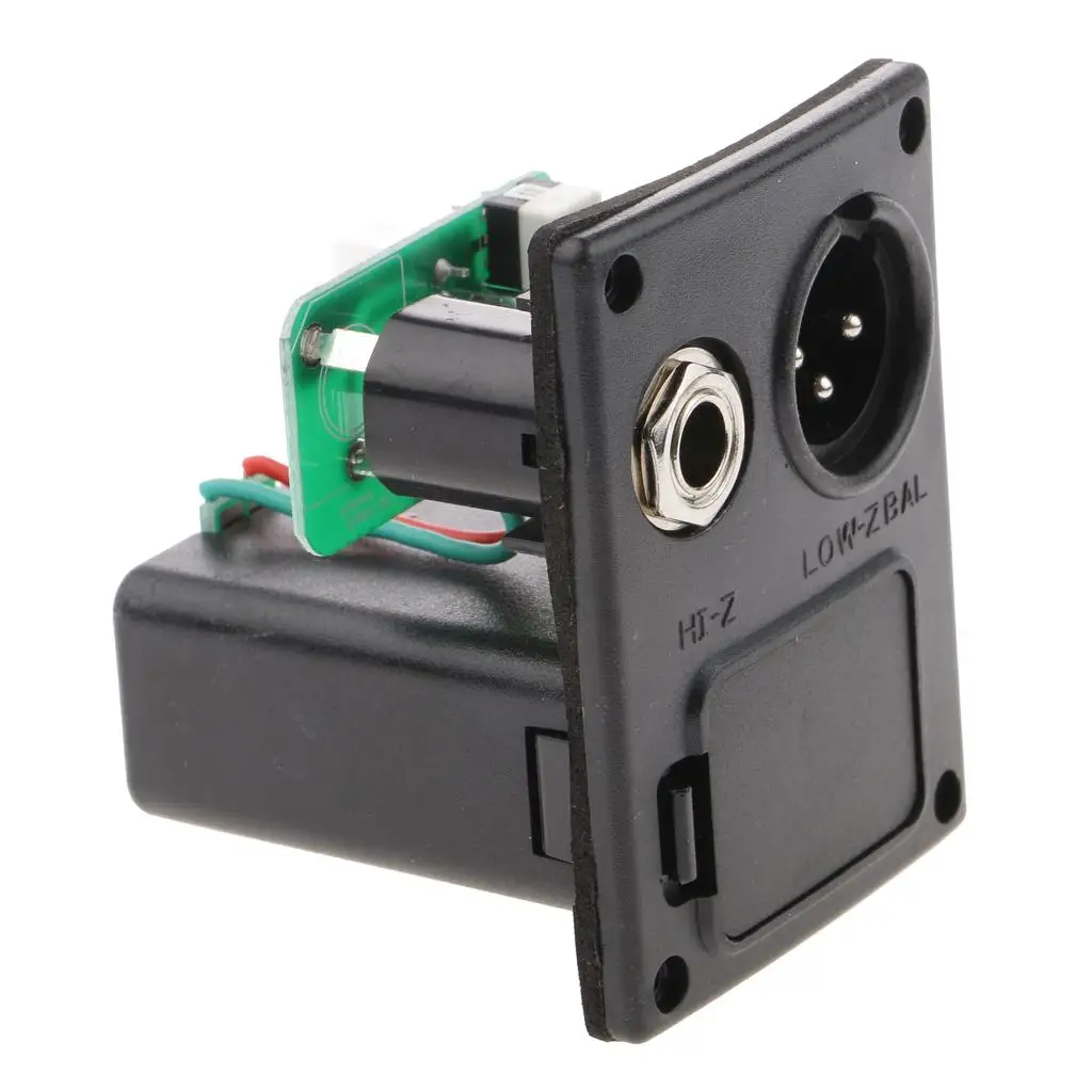 Active Pickup Battery Holder Compartment Cover Jack Circuit 4 Pin Plug for Electric and Bass Guitar Assembly