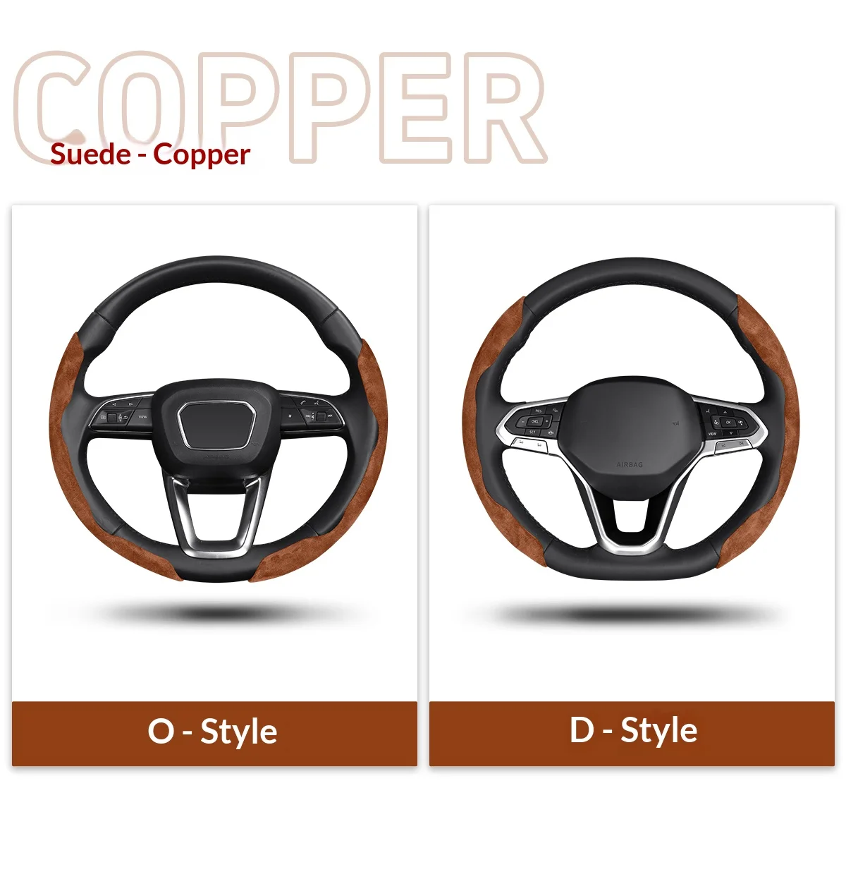Segmented suede steering wheel protective cover for cars, anti slip and sweat absorbing,  good touch,  car interior decoration