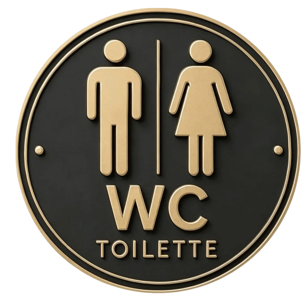 Home Decor Round German Toilet Sign Wall Decoration Door Hanging 2D Flat Sign Toilet Decoration Guiding Signs