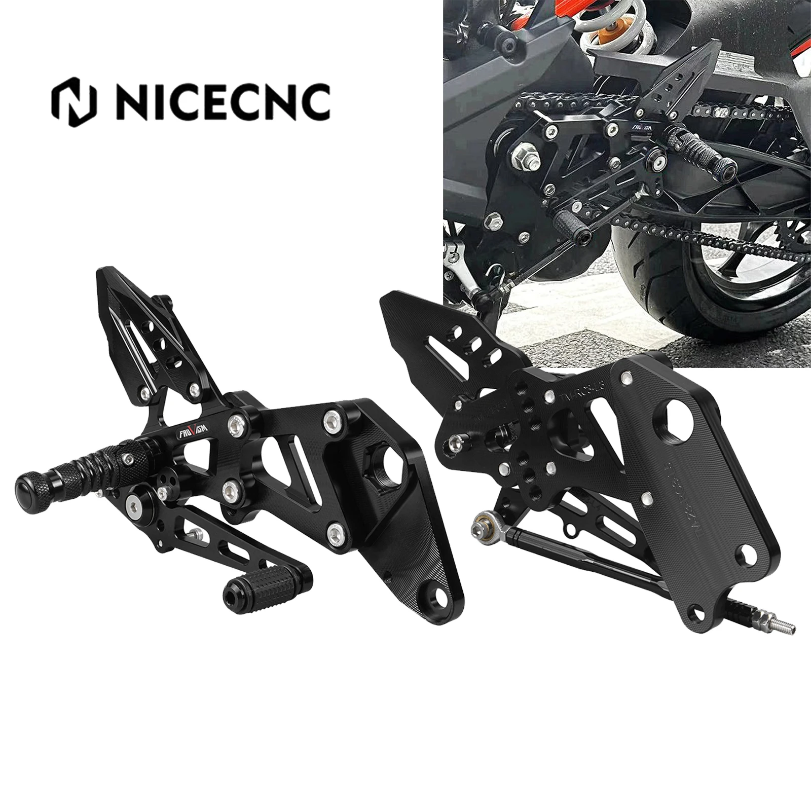 Racing Motorcycle Adjustable Foot Rest Foot Pegs Pedal Rearset Footrest Footpegs Kit Shifter Lever For KTM RC 390 2022-2023