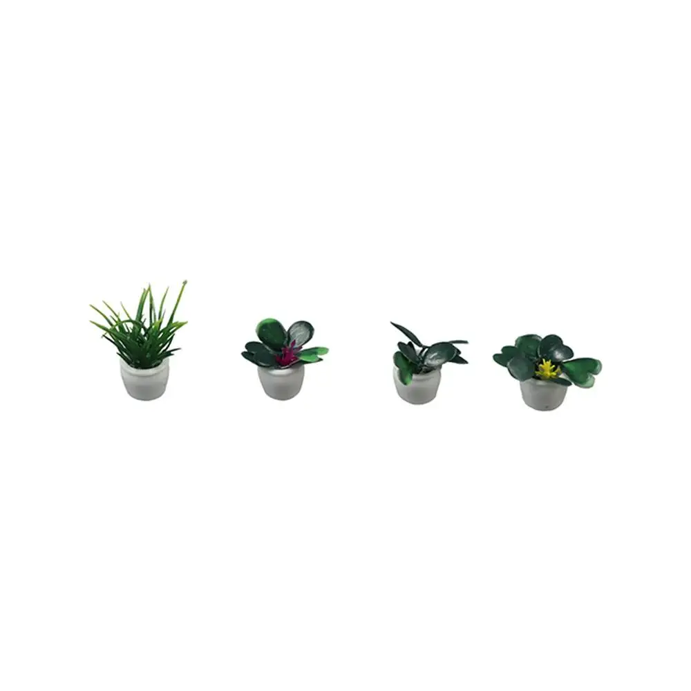 Simulation Plants Mini Tree Potted Mini Plastics Simulation Potted Plants 1:12 Dollhouse Resin Dollhouse Green Plant