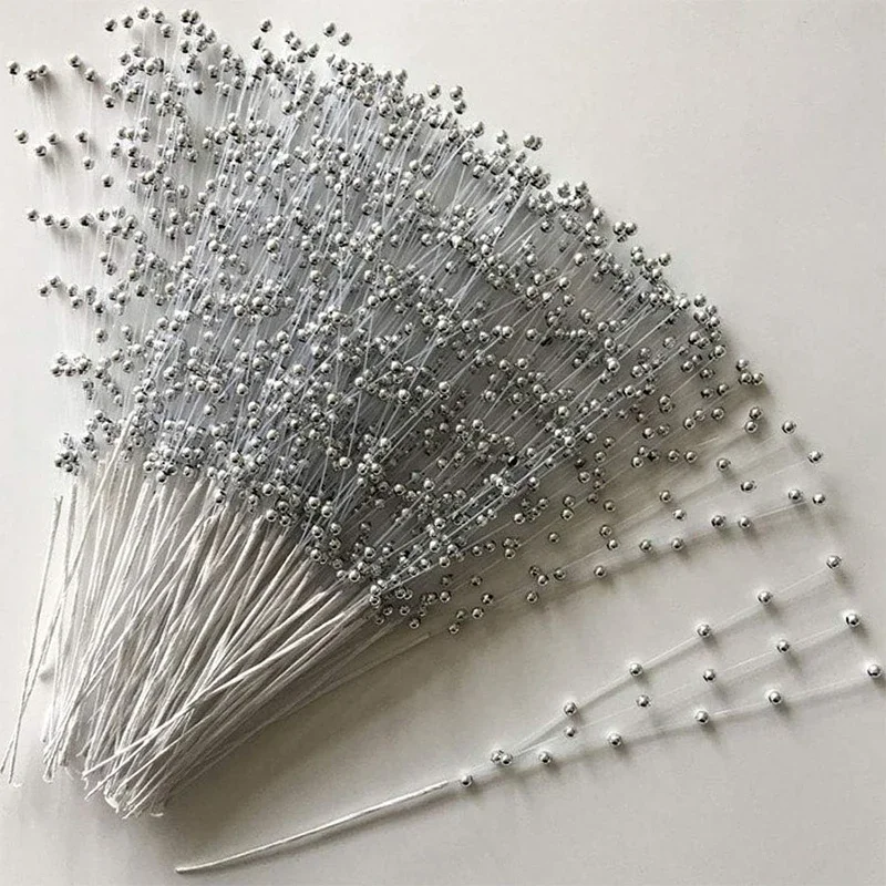 

5/10Pcs Wedding Bouquet Decoration Artificial Pearl Stem Beads String Sticks DIY Bride Flower Garland Christmas Party Supplies