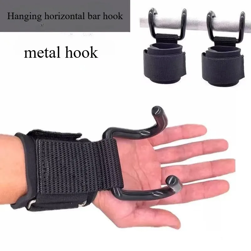 Correas de muñeca para barra de dominadas para fitness, ganchos de asistencia para barras de dominadas de interior, ganchos para colgar de prevención de deslizamiento de mano de peso muerto.