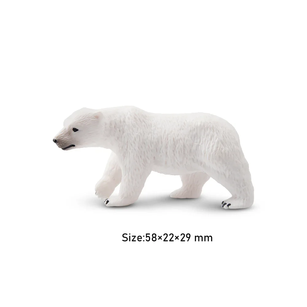 Toymany Simulazione Walking Orso Polare Modello Animale Polare Giocattolo Mini Figure Bambole Action Figurine Giocattoli Regalo per Bambini Torta Decora