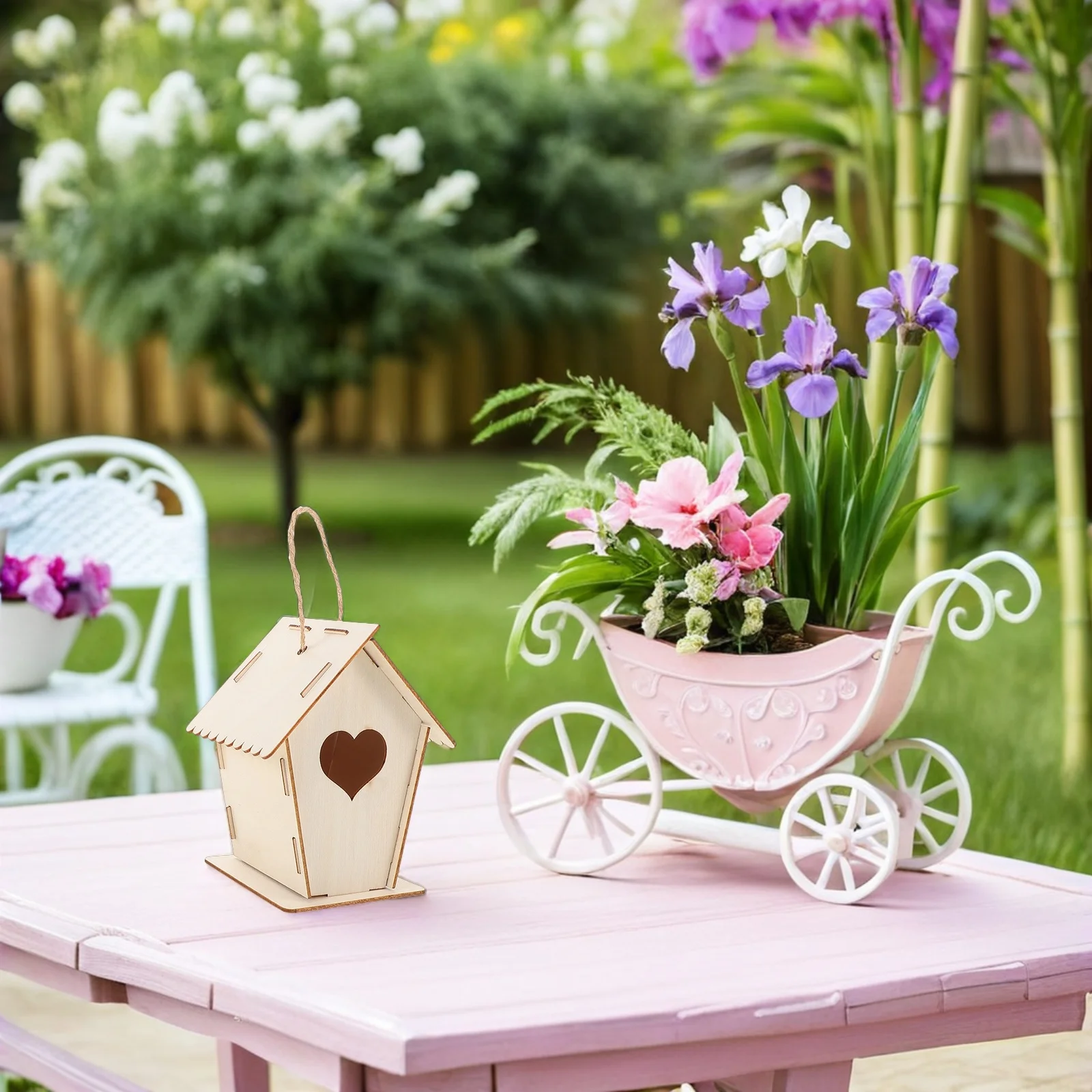 

6Pcs Wooden Birdhouse Craft Kit for Kids DIY Unfinished Paintable Bird Houses Outdoor Decor Family Activity Craft Bird Houses