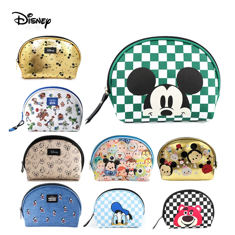 

Original Disney Mickey Mouse Hand Holding Makeup Bag Fashion Women's Waterproof PU Portable Multifunctional Cosmetic Storage Bag