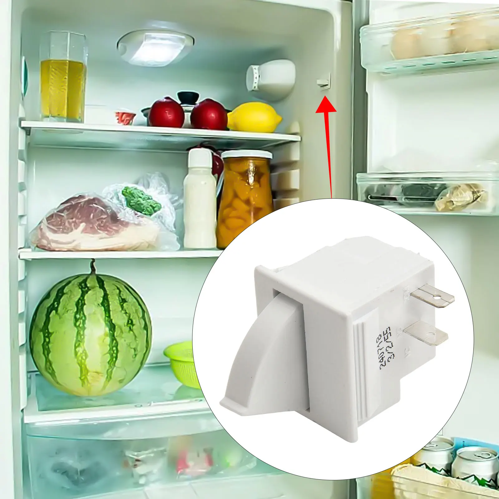 2 Pin Light Switch Fridge Light Switch Refrigerator Maintenance Normally Open 50,000 Times Lifespan High-quality Plastic