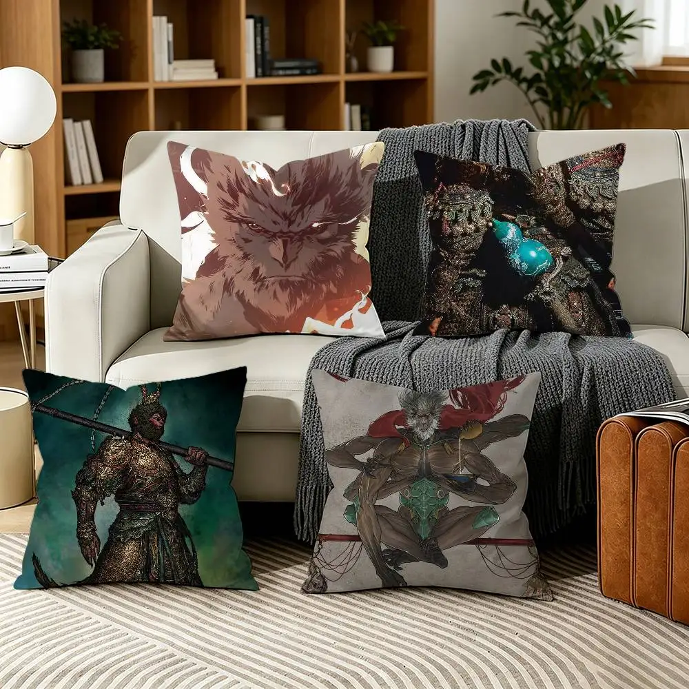 B-Black Myth Wu K-Kong Pillow Case for Sofa Living Room Home office Decor Protective Cover