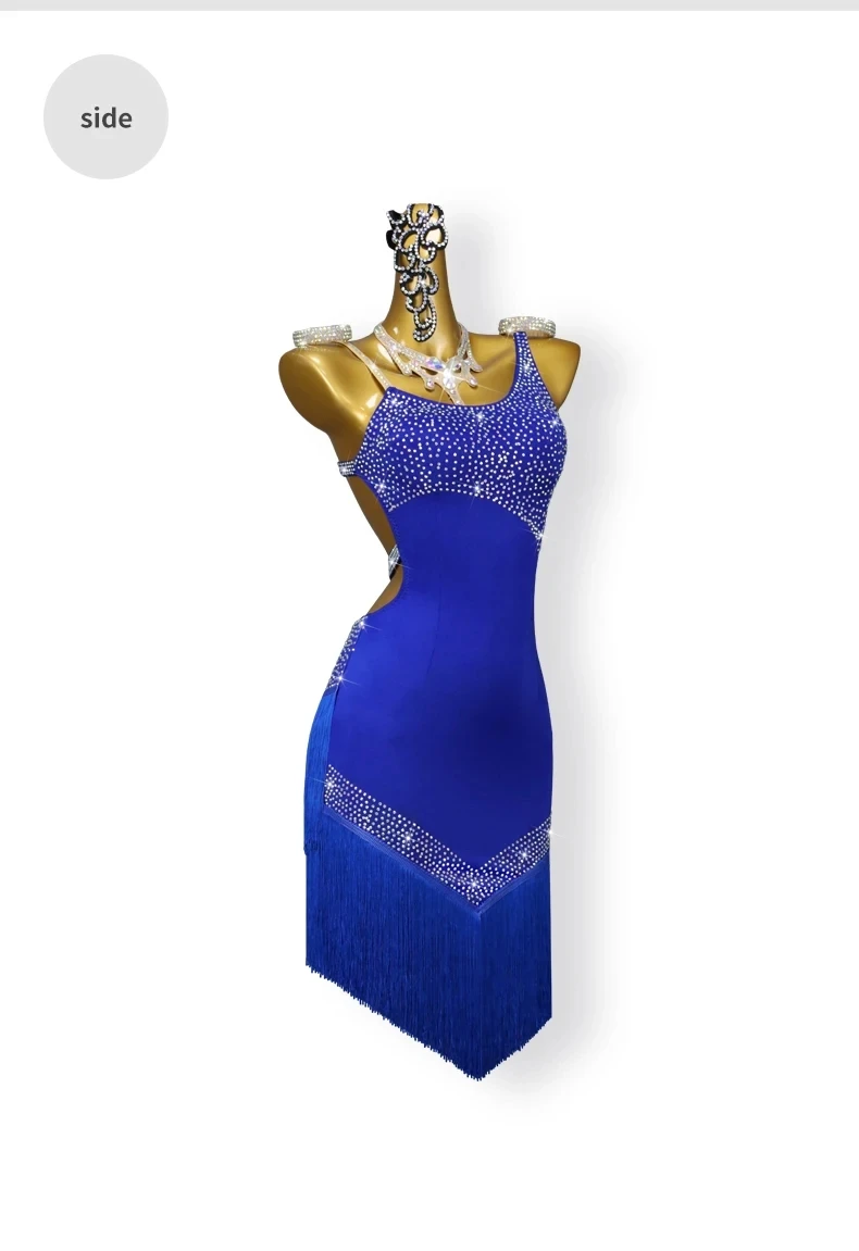Lateinamerikanisches Tanzkleid für Mädchen 2026, Trainingskleidung, Damen-Abendanzug, Fransenrock, Kostüm für Abschlussbälle, Partys, Samba, Sport, Ballsaal, Bühne – Detail 7