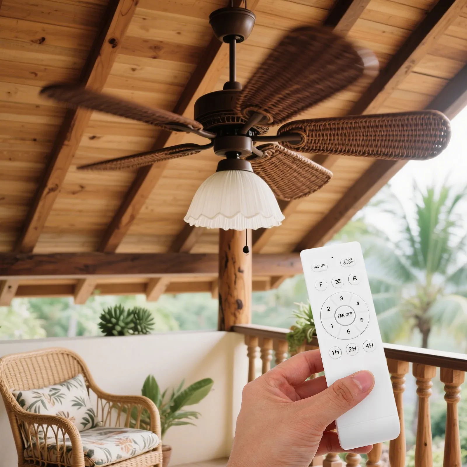 2Pcs Ceiling Fan Remote Replacement 6-Speed Speed Controller Light Control Timer Wireless Remote for Home Decor Ceiling Fan