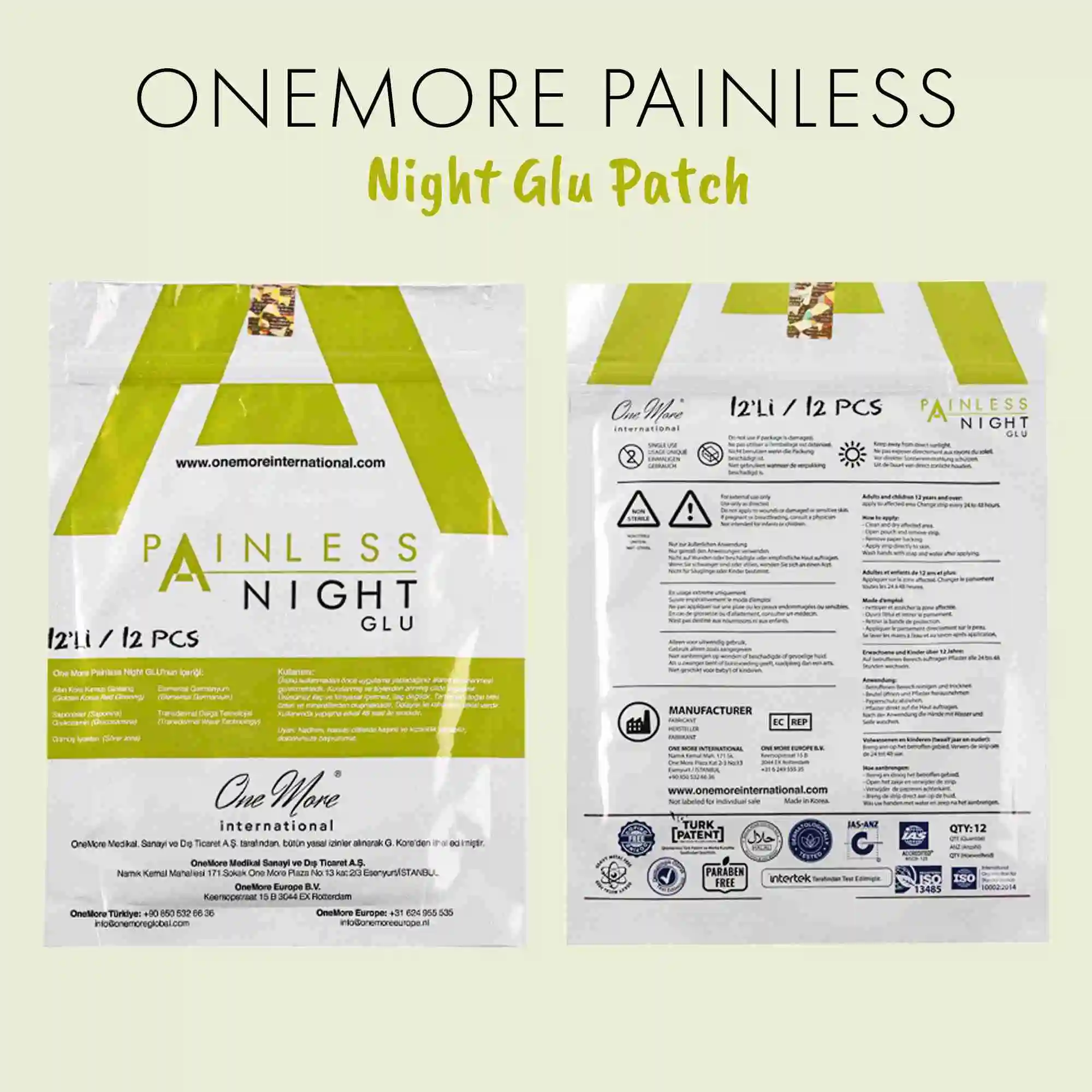 25 Pieces Painless Night Glu Tape Original One More International Neck Leg Pain Relief Patch