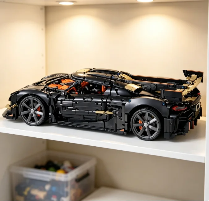 4104 pièces – Voiture de course high-tech, Megacar, Supercar – Modèle de puzzle à construire – Jouet, Ornement d'anniversaire, Cadeau de fête