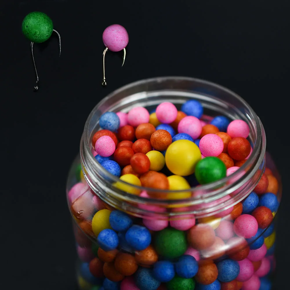 2Bottles Floating Fishing Beads, Colorful Foam Pop Up Boilies for Carp Fishing, Freshwater Lure Accessories