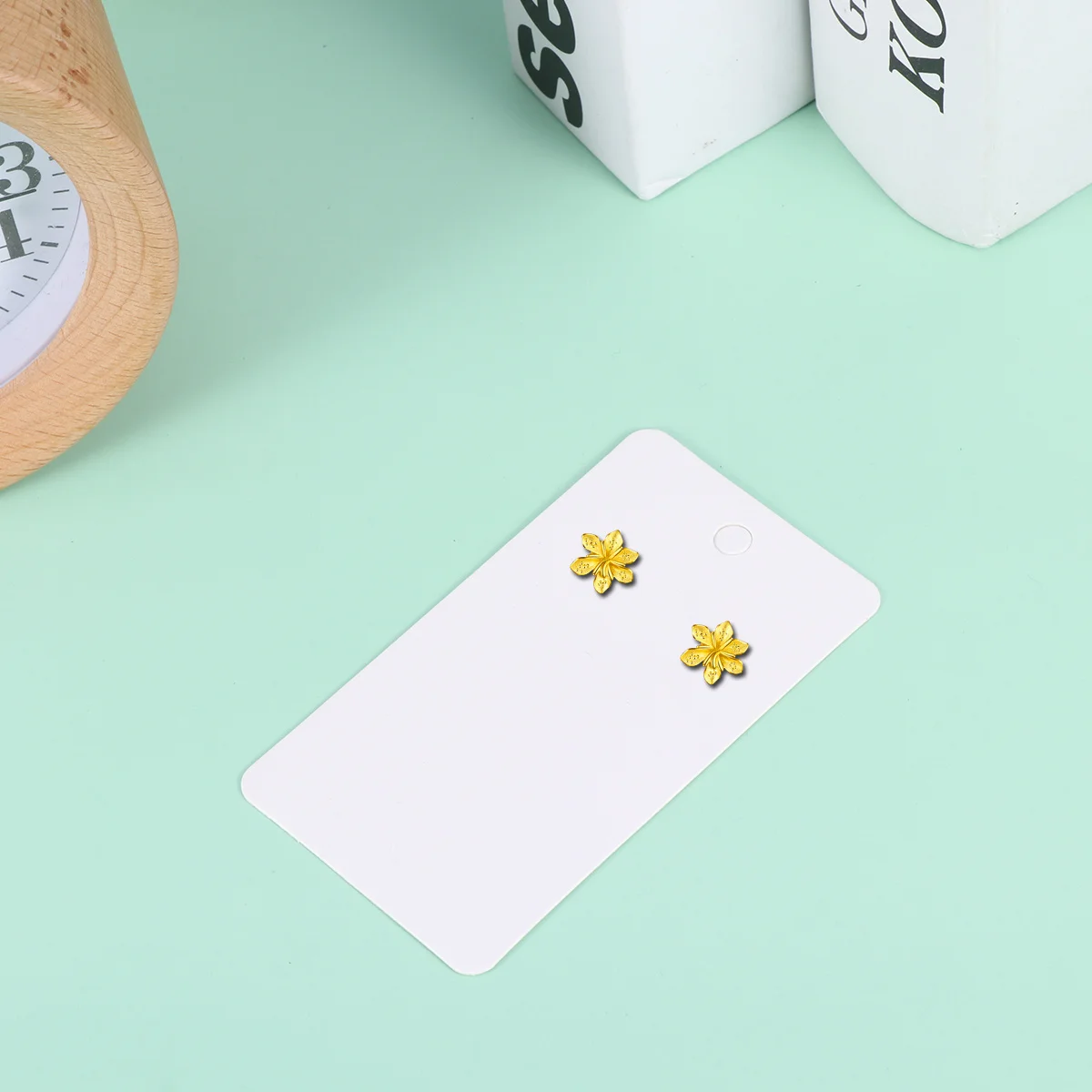 200 قطعة كرافت القرط بطاقات البني 5x8.9 سنتيمتر القرط عرض حامل قبل قطع ثقوب ل مسمار دمعة أقراط تغليف المجوهرات #1